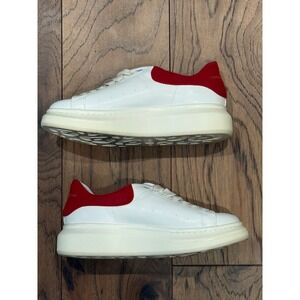 Alexander McQueen Oversized Sneakers White Red‎ Suede Platform Women's Size 39